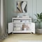 Flash Furniture Mayfield 40in. Buffet and Sideboard w/Dbl Door Storage Cabinet and Open Storage Shelf, Wht w/Walnut NAN-F-HY-B23108-WHWAL-GG - alternate 6